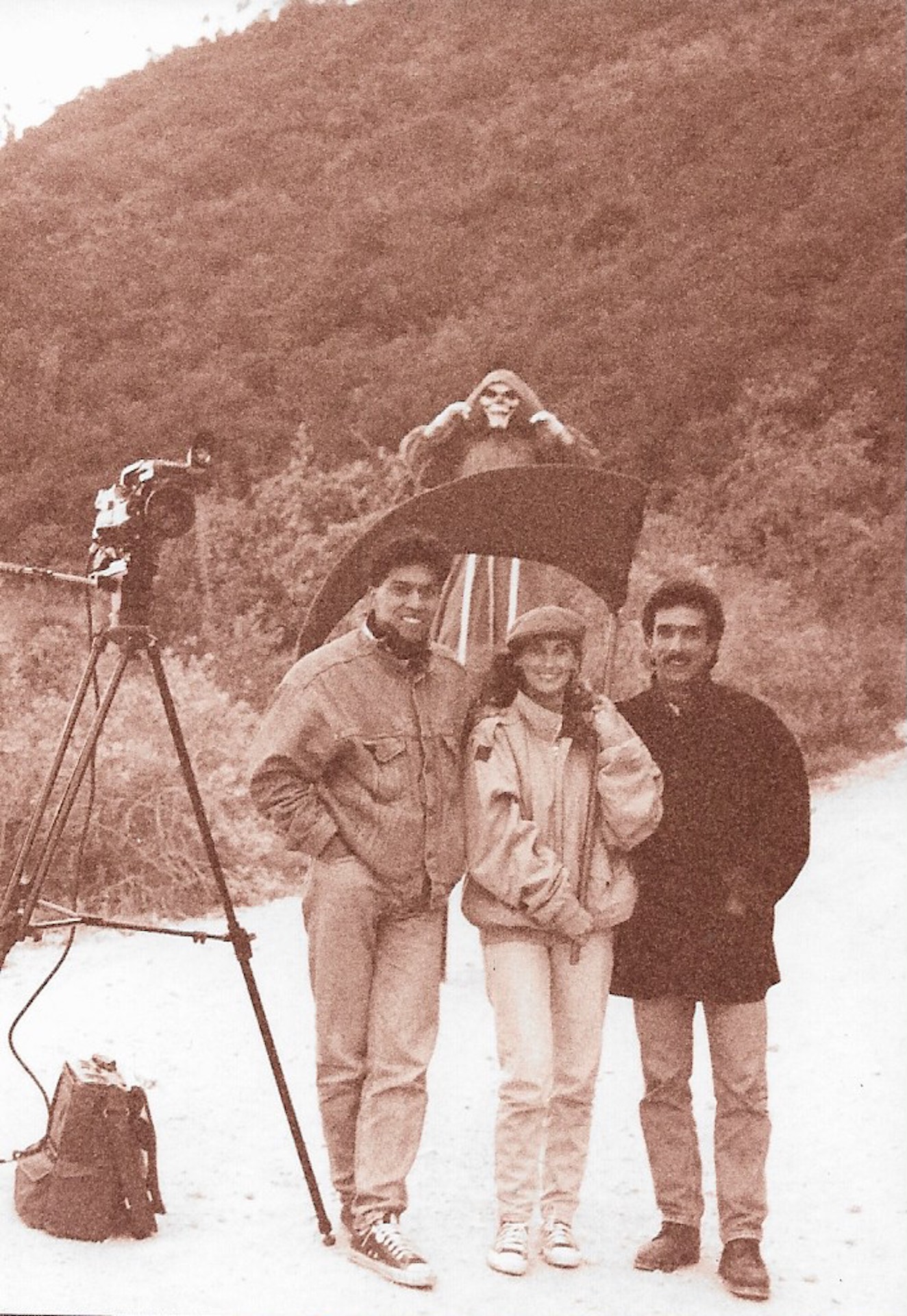 Equipo del documental "Un vuelo de vida", toma 1