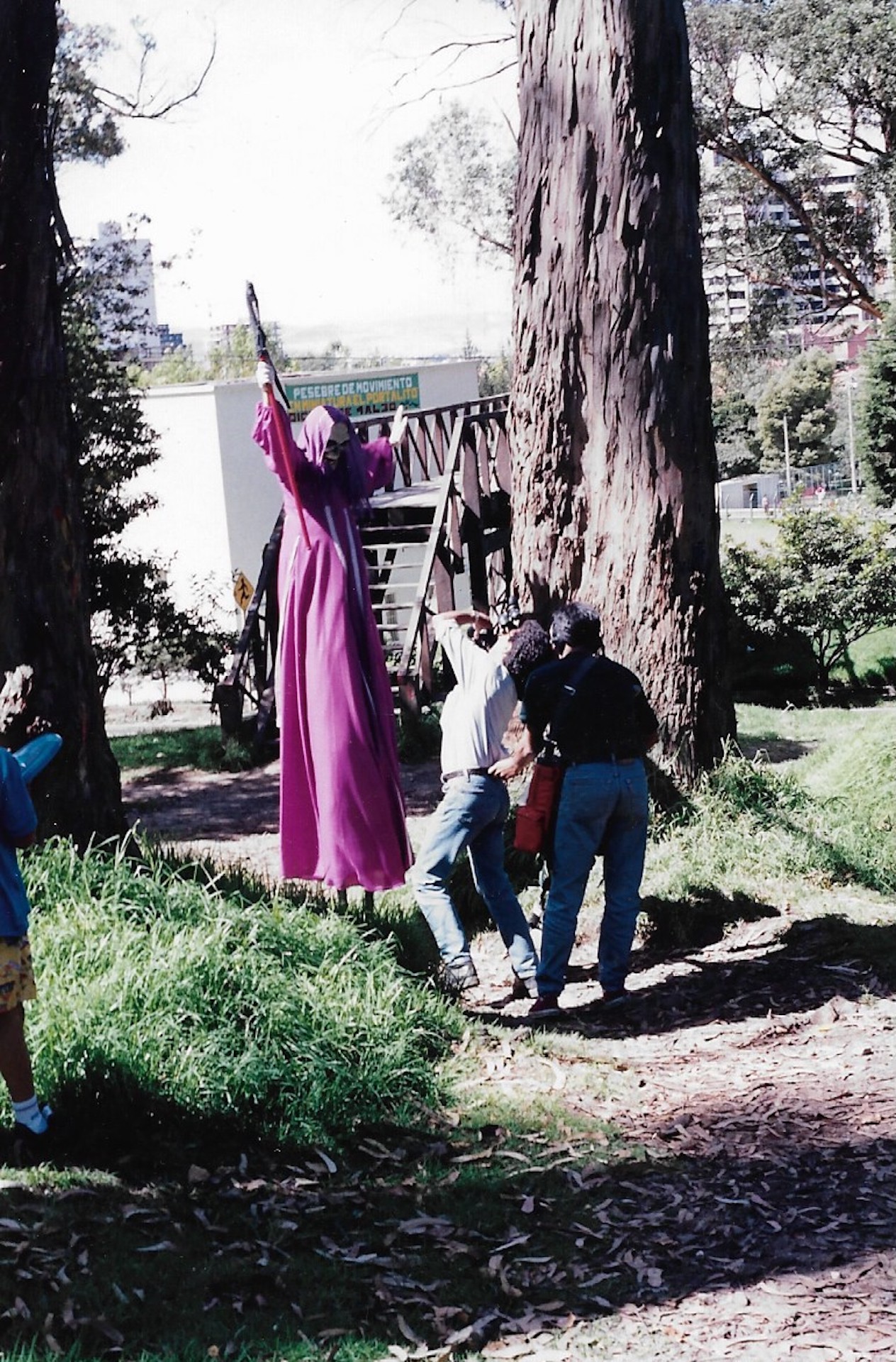 Durante la grabación de "Un vuelo de vida", toma 1